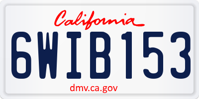CA license plate 6WIB153