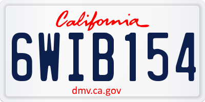CA license plate 6WIB154