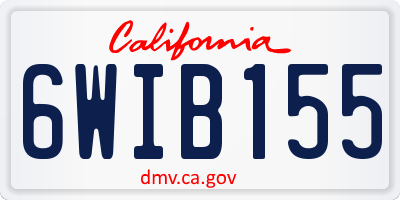 CA license plate 6WIB155