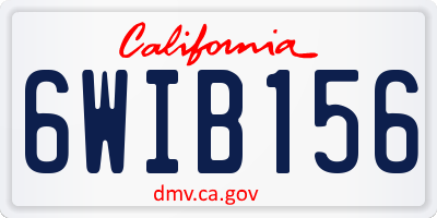 CA license plate 6WIB156