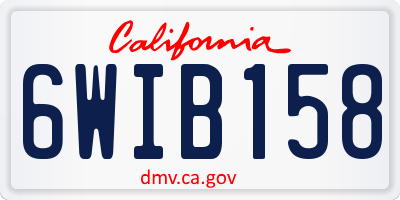 CA license plate 6WIB158