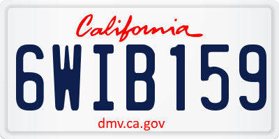 CA license plate 6WIB159