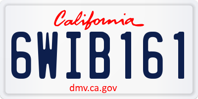 CA license plate 6WIB161