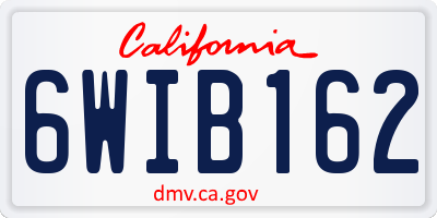 CA license plate 6WIB162
