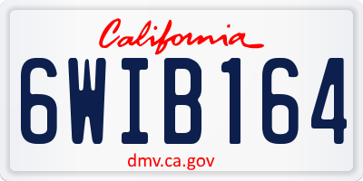 CA license plate 6WIB164