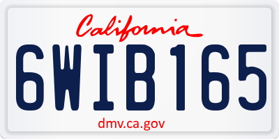 CA license plate 6WIB165