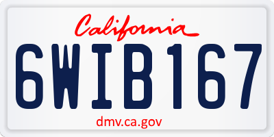 CA license plate 6WIB167