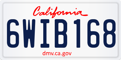 CA license plate 6WIB168