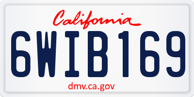 CA license plate 6WIB169