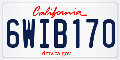 CA license plate 6WIB170