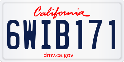 CA license plate 6WIB171