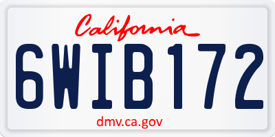 CA license plate 6WIB172