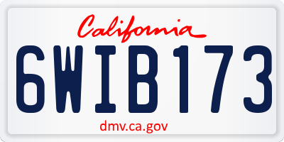 CA license plate 6WIB173