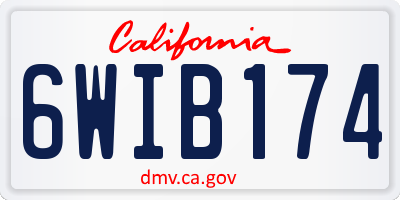 CA license plate 6WIB174