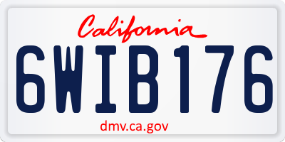 CA license plate 6WIB176