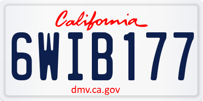 CA license plate 6WIB177