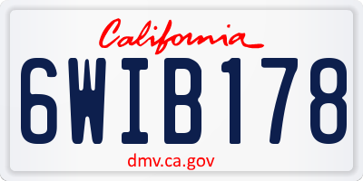 CA license plate 6WIB178