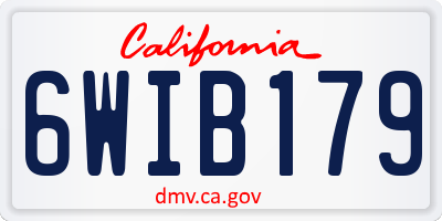 CA license plate 6WIB179