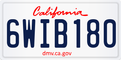 CA license plate 6WIB180