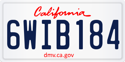 CA license plate 6WIB184