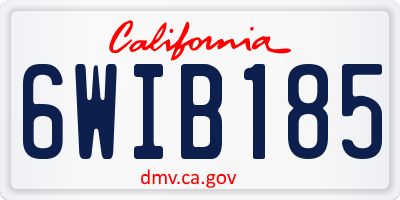 CA license plate 6WIB185