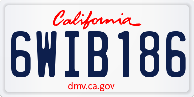 CA license plate 6WIB186