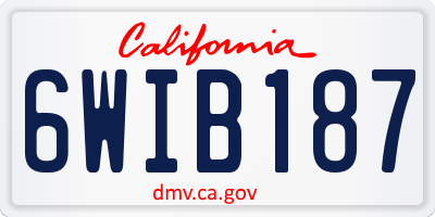 CA license plate 6WIB187