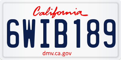 CA license plate 6WIB189