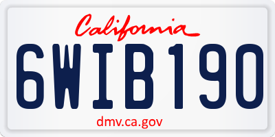 CA license plate 6WIB190