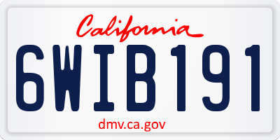 CA license plate 6WIB191