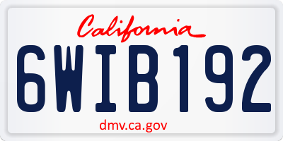 CA license plate 6WIB192
