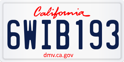 CA license plate 6WIB193