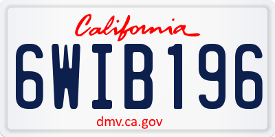 CA license plate 6WIB196