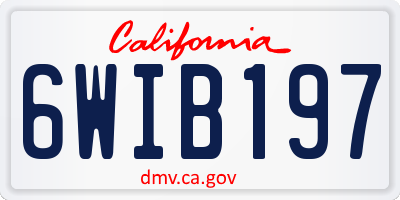 CA license plate 6WIB197