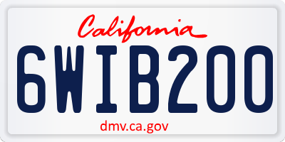 CA license plate 6WIB200