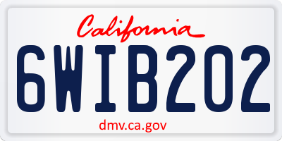CA license plate 6WIB202