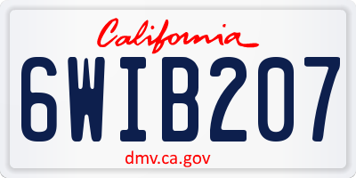 CA license plate 6WIB207