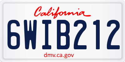 CA license plate 6WIB212