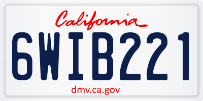 CA license plate 6WIB221