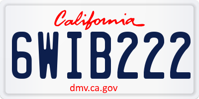 CA license plate 6WIB222