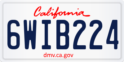 CA license plate 6WIB224
