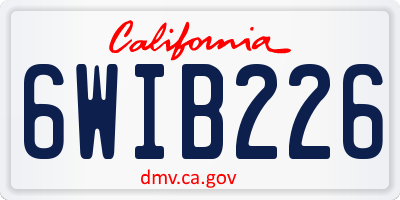 CA license plate 6WIB226