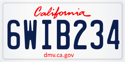 CA license plate 6WIB234