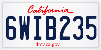 CA license plate 6WIB235