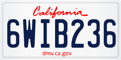 CA license plate 6WIB236