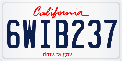 CA license plate 6WIB237