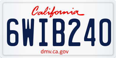 CA license plate 6WIB240