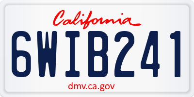 CA license plate 6WIB241