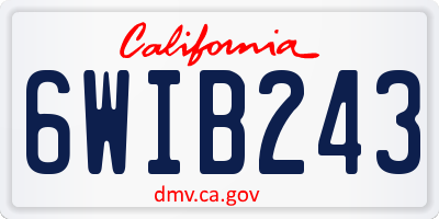 CA license plate 6WIB243