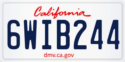 CA license plate 6WIB244